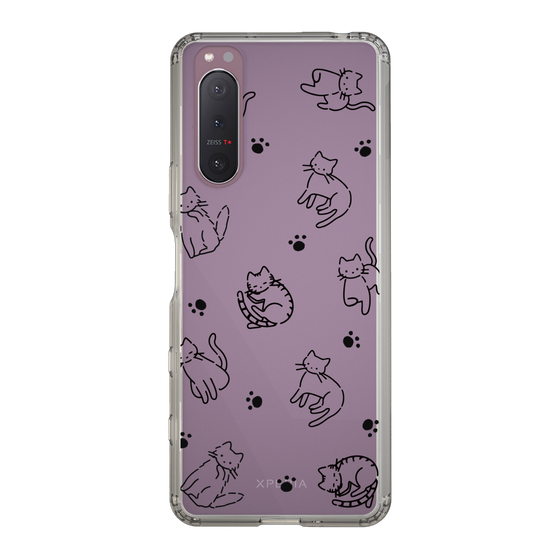Slim Protection Case［ Original - CASEPLAY Cat All-over Pattern - black ］