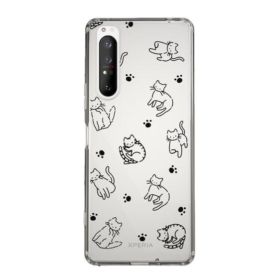 Slim Protection Case［ Original - CASEPLAY Cat All-over Pattern - black ］