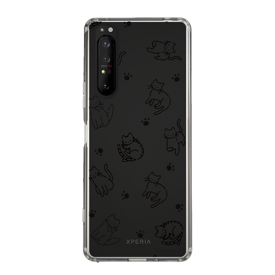 Slim Protection Case［ Original - CASEPLAY Cat All-over Pattern - black ］