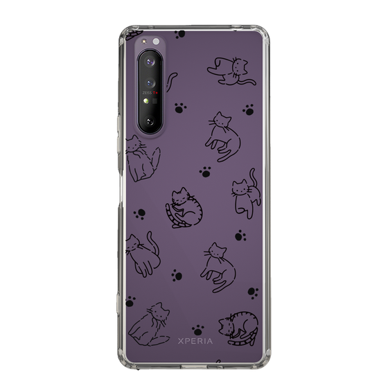 Slim Protection Case［ Original - CASEPLAY Cat All-over Pattern - black ］