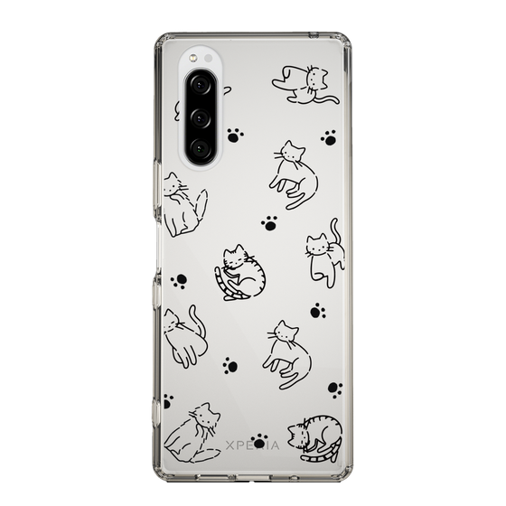 Slim Protection Case［ Original - CASEPLAY Cat All-over Pattern - black ］