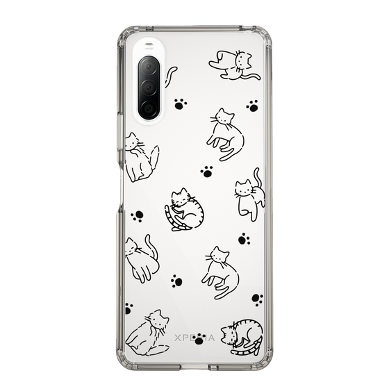 Slim Protection Case［ Original - CASEPLAY Cat All-over Pattern - black ］
