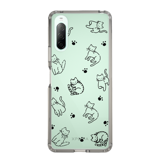 Slim Protection Case［ Original - CASEPLAY Cat All-over Pattern - black ］
