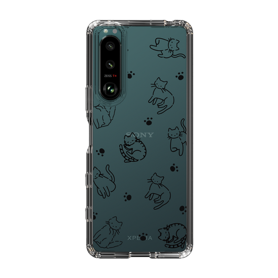 Slim Protection Case［ Original - CASEPLAY Cat All-over Pattern - black ］