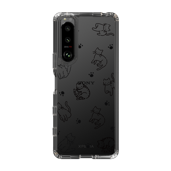 Slim Protection Case［ Original - CASEPLAY Cat All-over Pattern - black ］