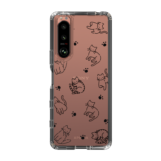 Slim Protection Case［ Original - CASEPLAY Cat All-over Pattern - black ］