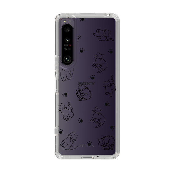 Slim Protection Case［ Original - CASEPLAY Cat All-over Pattern - black ］