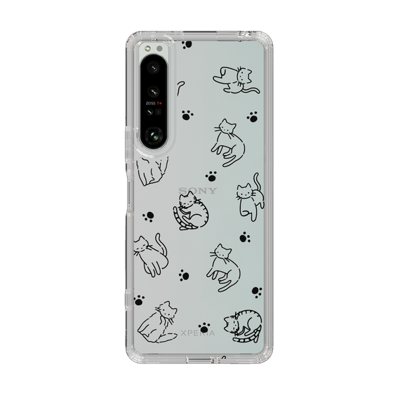 Slim Protection Case［ Original - CASEPLAY Cat All-over Pattern - black ］