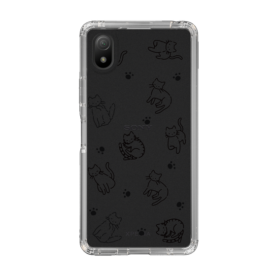 Slim Protection Case［ Original - CASEPLAY Cat All-over Pattern - black ］