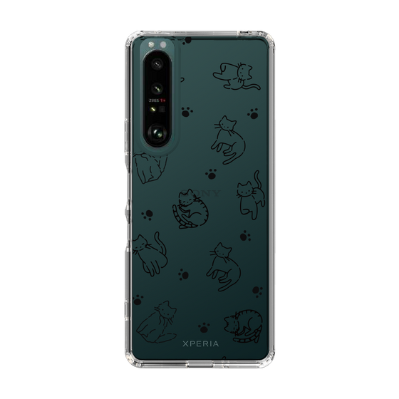Slim Protection Case［ Original - CASEPLAY Cat All-over Pattern - black ］