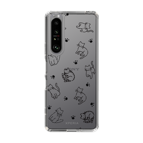 Slim Protection Case［ Original - CASEPLAY Cat All-over Pattern - black ］