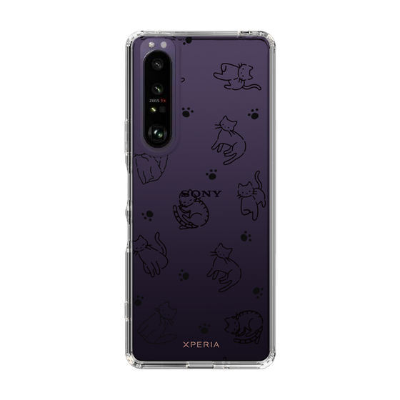 Slim Protection Case［ Original - CASEPLAY Cat All-over Pattern - black ］