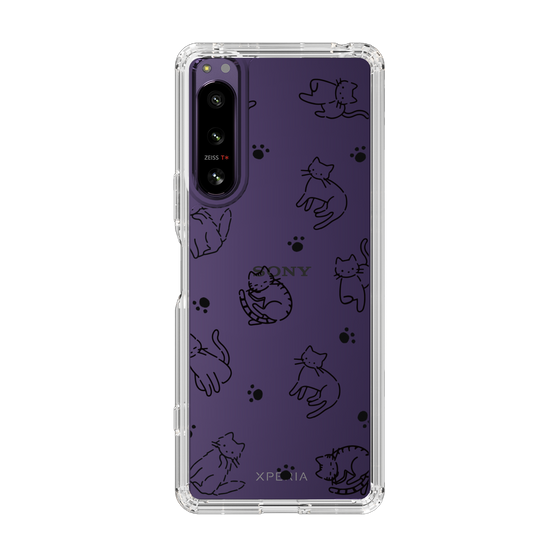 Slim Protection Case［ Original - CASEPLAY Cat All-over Pattern - black ］