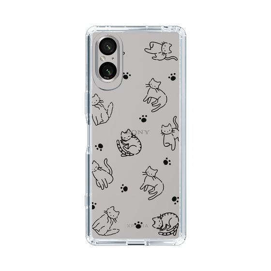 Slim Protection Case［ Original - CASEPLAY Cat All-over Pattern - black ］