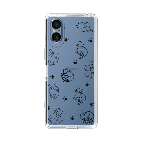 Slim Protection Case［ Original - CASEPLAY Cat All-over Pattern - black ］