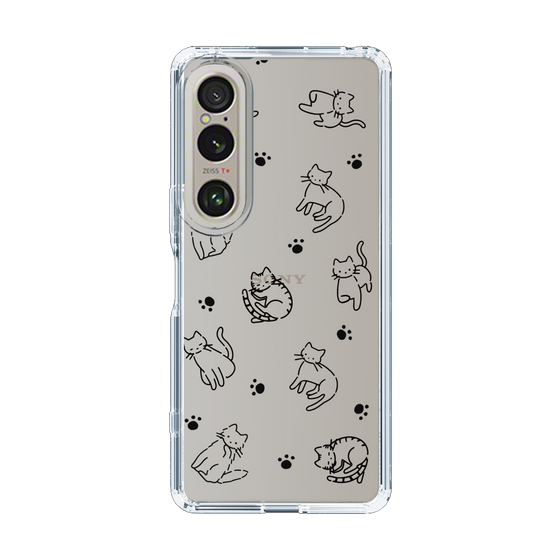 Slim Protection Case［ Original - CASEPLAY Cat All-over Pattern - black ］