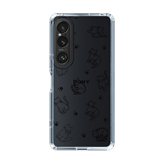 Slim Protection Case［ Original - CASEPLAY Cat All-over Pattern - black ］