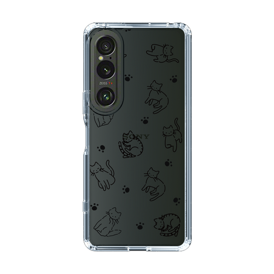 Slim Protection Case［ Original - CASEPLAY Cat All-over Pattern - black ］