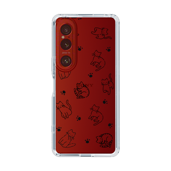 Slim Protection Case［ Original - CASEPLAY Cat All-over Pattern - black ］