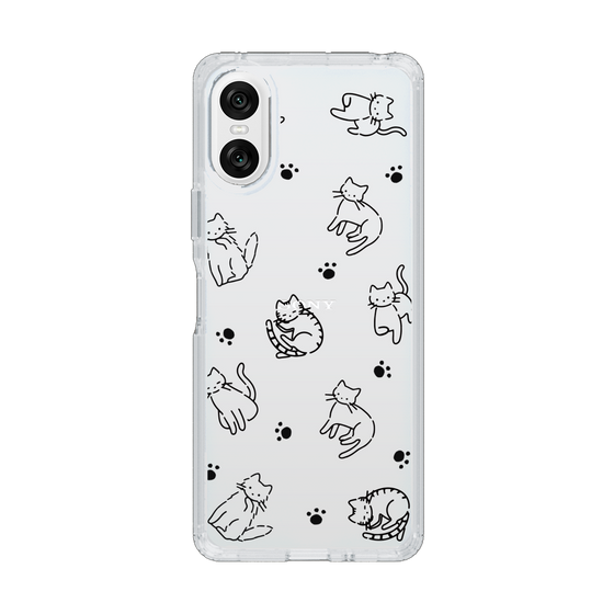 Slim Protection Case［ Original - CASEPLAY Cat All-over Pattern - black ］