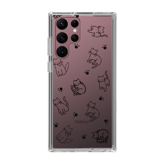 Slim Protection Case［ Original - CASEPLAY Cat All-over Pattern - black ］