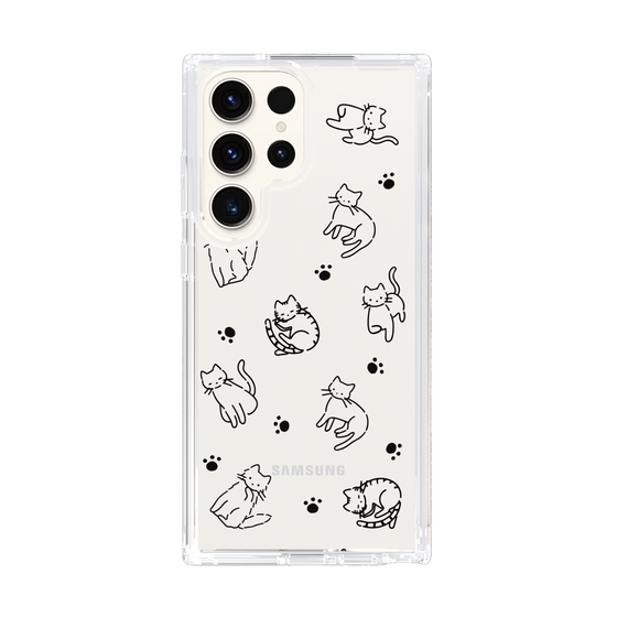 Slim Protection Case［ Original - CASEPLAY Cat All-over Pattern - black ］