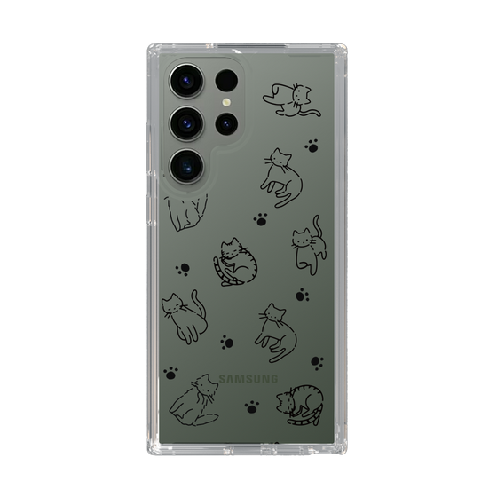 Slim Protection Case［ Original - CASEPLAY Cat All-over Pattern - black ］
