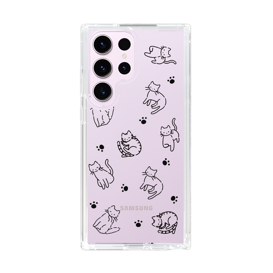Slim Protection Case［ Original - CASEPLAY Cat All-over Pattern - black ］