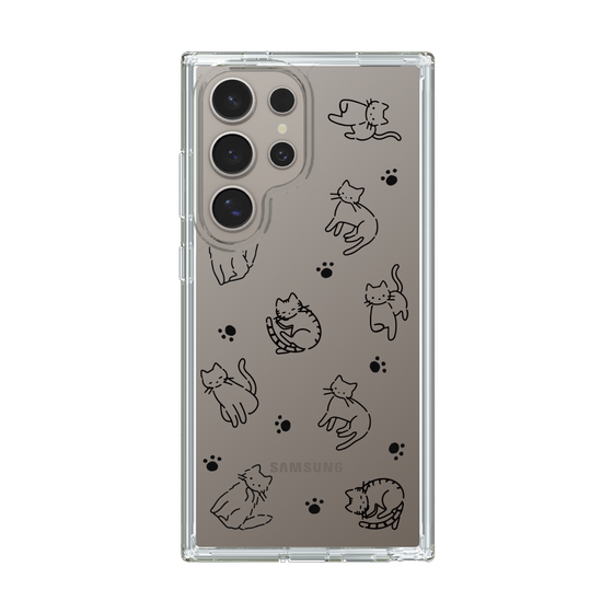 Slim Protection Case［ Original - CASEPLAY Cat All-over Pattern - black ］