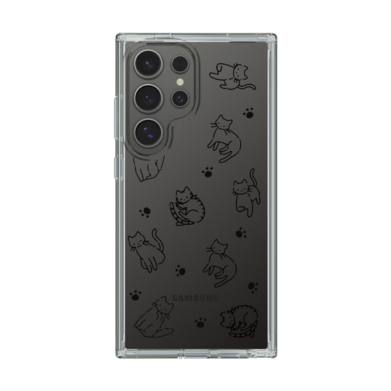 Slim Protection Case［ Original - CASEPLAY Cat All-over Pattern - black ］