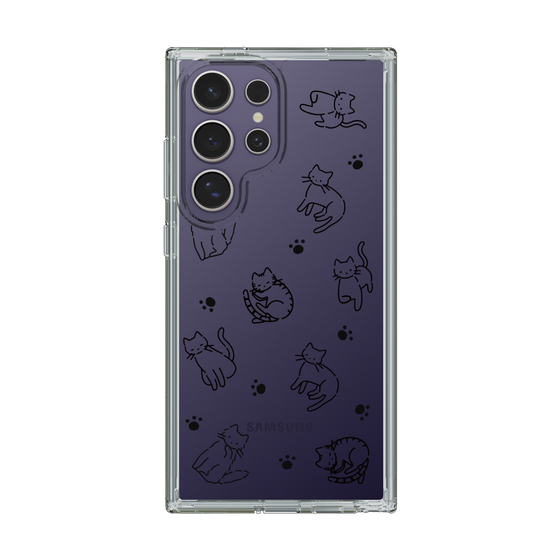 Slim Protection Case［ Original - CASEPLAY Cat All-over Pattern - black ］