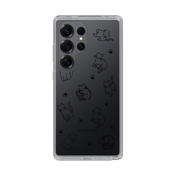 Slim Protection Case［ Original - CASEPLAY Cat All-over Pattern - black ］