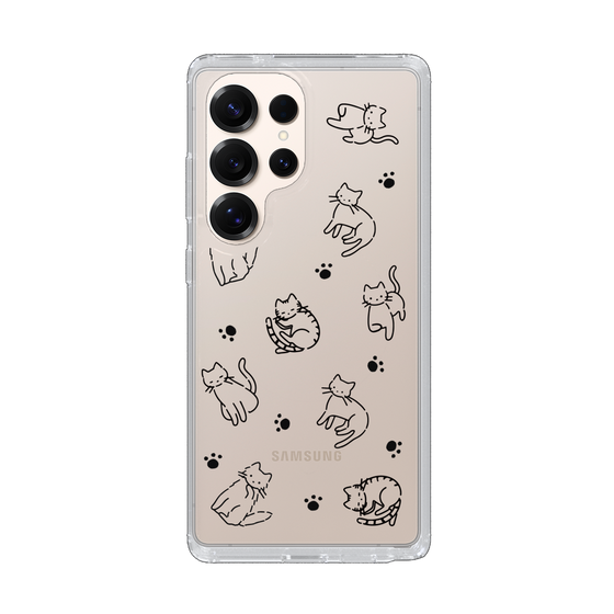 Slim Protection Case［ Original - CASEPLAY Cat All-over Pattern - black ］
