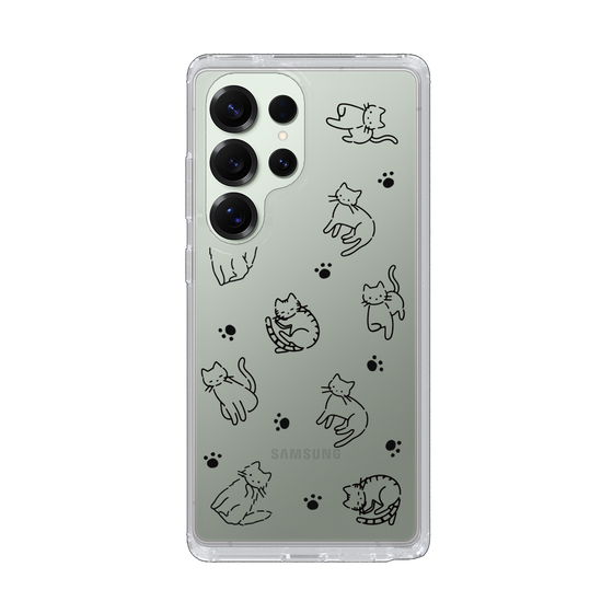 Slim Protection Case［ Original - CASEPLAY Cat All-over Pattern - black ］