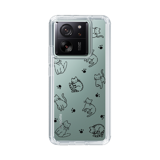 Slim Protection Case［ Original - CASEPLAY Cat All-over Pattern - black ］
