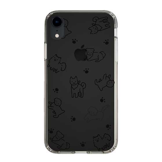 Slim Protection Case［ Original - CASEPLAY Dog All-over Pattern - black ］