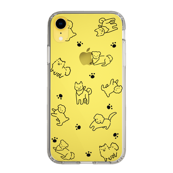 Slim Protection Case［ Original - CASEPLAY Dog All-over Pattern - black ］
