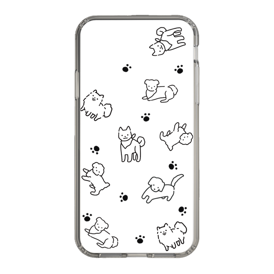 Slim Protection Case［ Original - CASEPLAY Dog All-over Pattern - black ］
