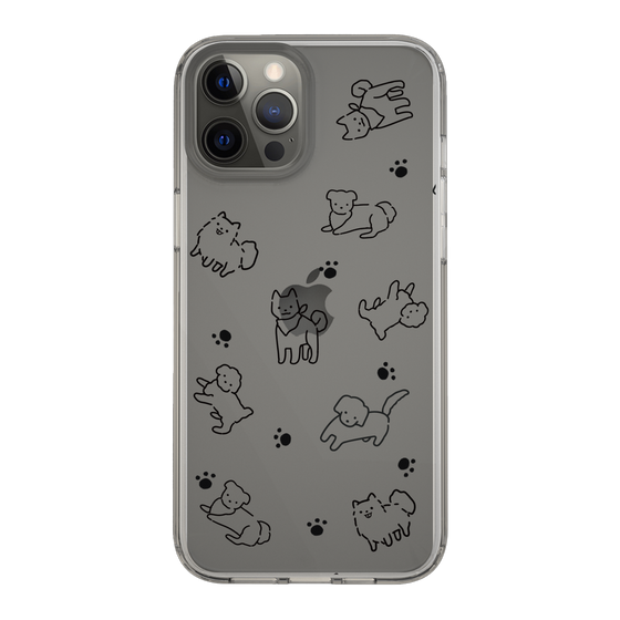 Slim Protection Case［ Original - CASEPLAY Dog All-over Pattern - black ］