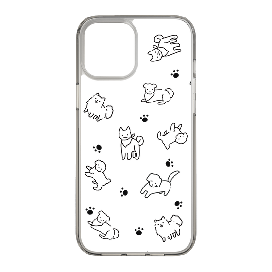 Slim Protection Case［ Original - CASEPLAY Dog All-over Pattern - black ］