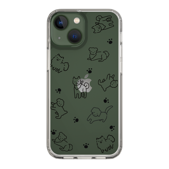Slim Protection Case［ Original - CASEPLAY Dog All-over Pattern - black ］