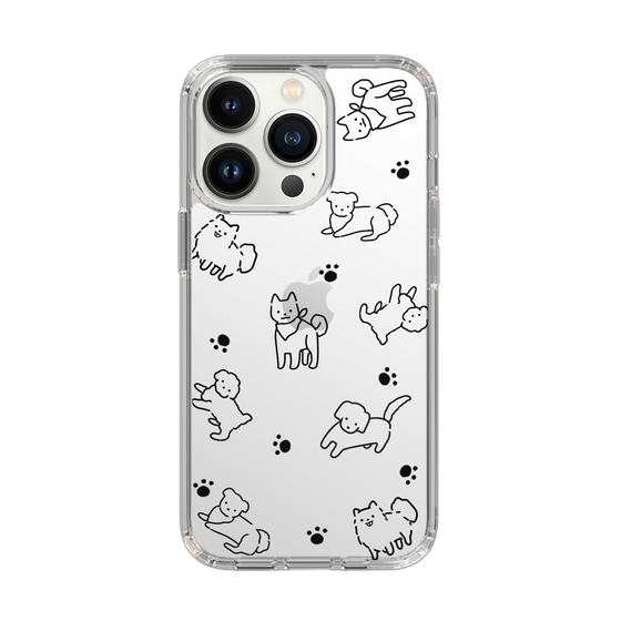 Slim Protection Case［ Original - CASEPLAY Dog All-over Pattern - black ］
