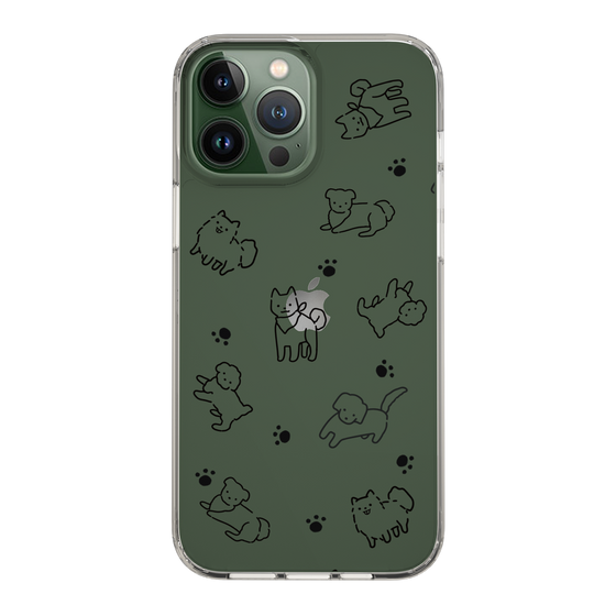 Slim Protection Case［ Original - CASEPLAY Dog All-over Pattern - black ］