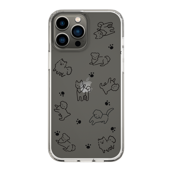 Slim Protection Case［ Original - CASEPLAY Dog All-over Pattern - black ］