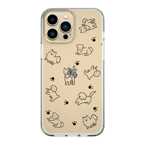 Slim Protection Case［ Original - CASEPLAY Dog All-over Pattern - black ］