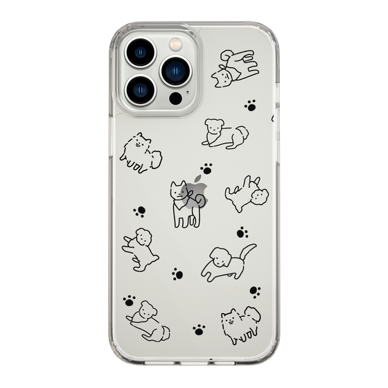 Slim Protection Case［ Original - CASEPLAY Dog All-over Pattern - black ］