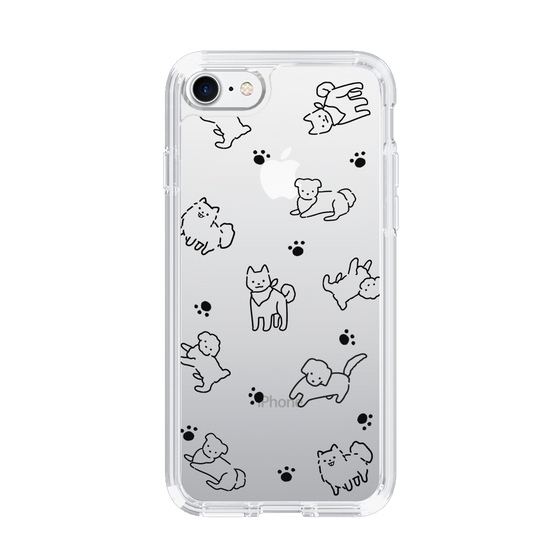 Slim Protection Case［ Original - CASEPLAY Dog All-over Pattern - black ］