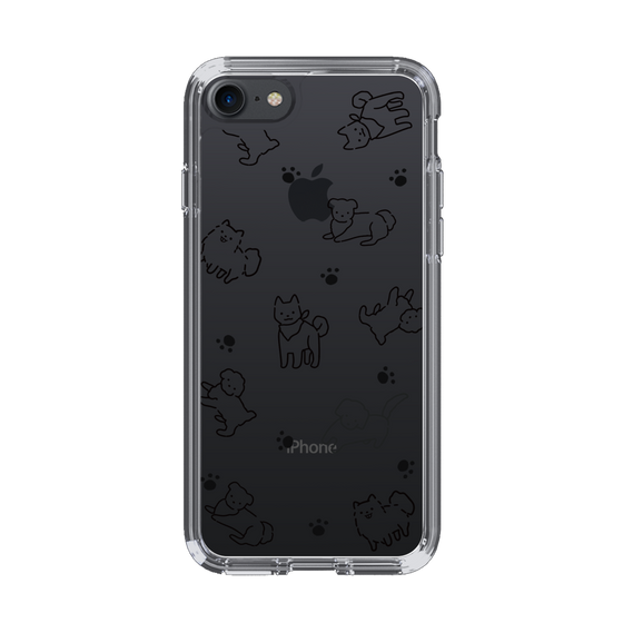 Slim Protection Case［ Original - CASEPLAY Dog All-over Pattern - black ］