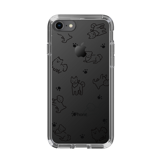 Slim Protection Case［ Original - CASEPLAY Dog All-over Pattern - black ］