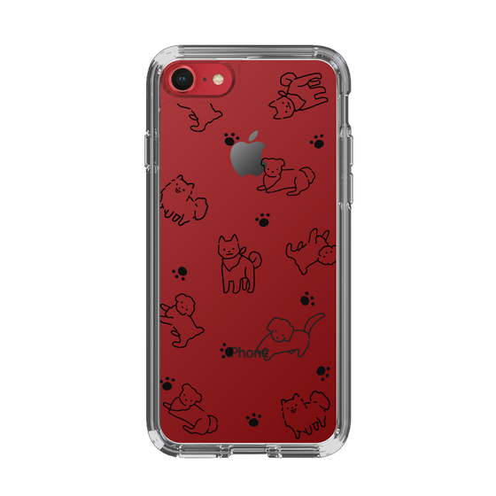 Slim Protection Case［ Original - CASEPLAY Dog All-over Pattern - black ］